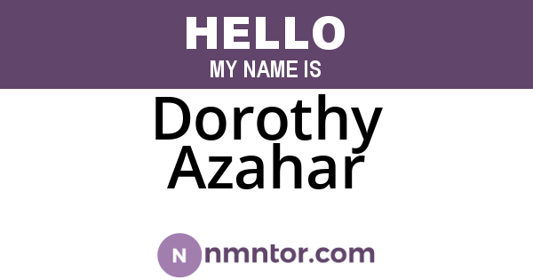 Dorothy Azahar