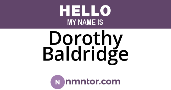 Dorothy Baldridge