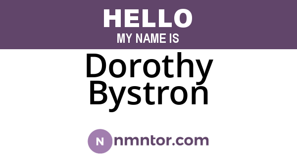 Dorothy Bystron