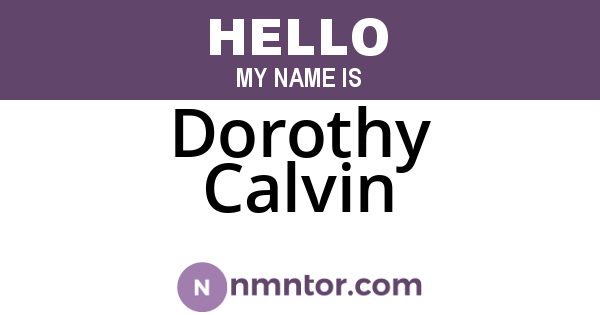 Dorothy Calvin