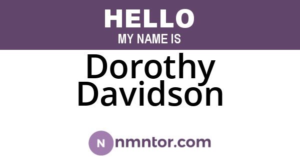 Dorothy Davidson