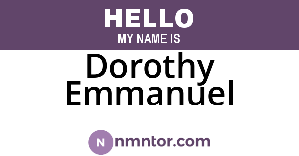 Dorothy Emmanuel
