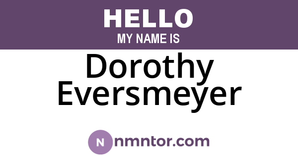 Dorothy Eversmeyer
