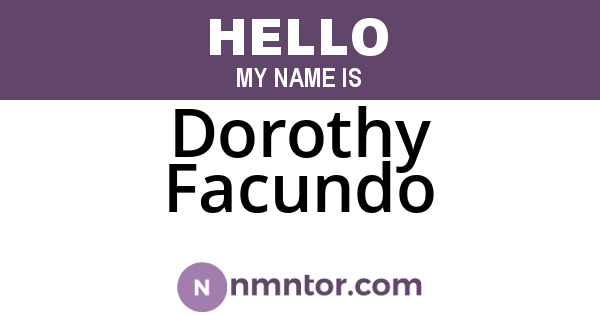 Dorothy Facundo