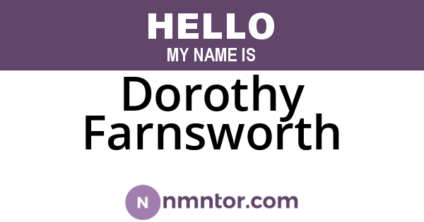 Dorothy Farnsworth