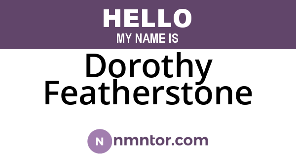 Dorothy Featherstone