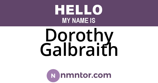 Dorothy Galbraith
