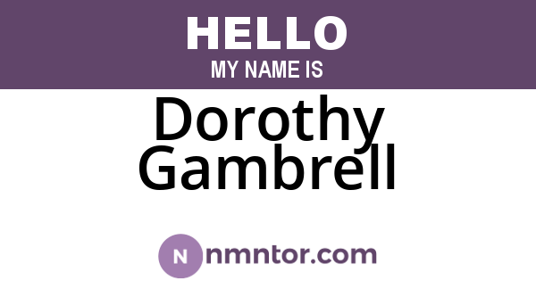 Dorothy Gambrell