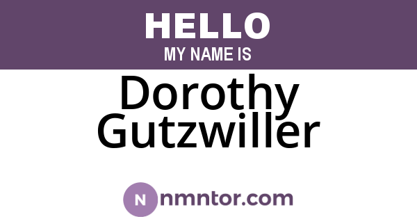 Dorothy Gutzwiller