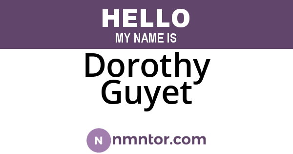 Dorothy Guyet
