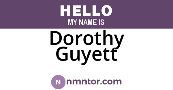 Dorothy Guyett