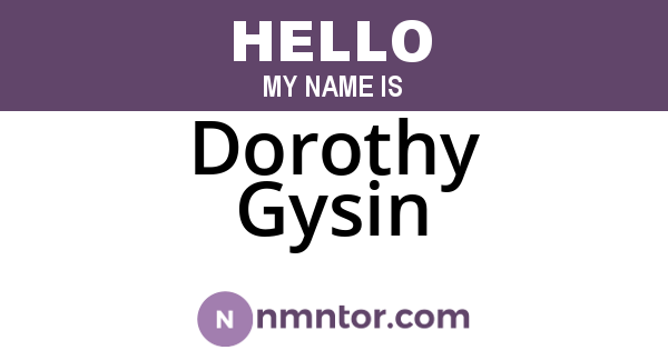 Dorothy Gysin