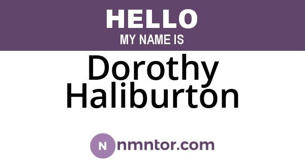 Dorothy Haliburton