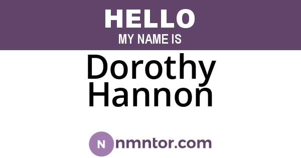 Dorothy Hannon