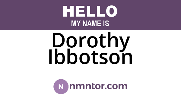 Dorothy Ibbotson