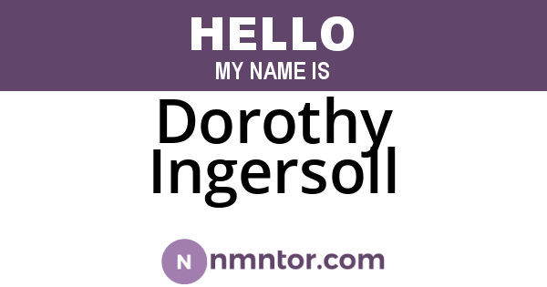 Dorothy Ingersoll