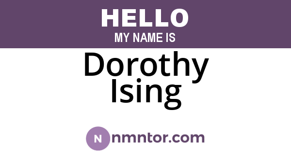 Dorothy Ising