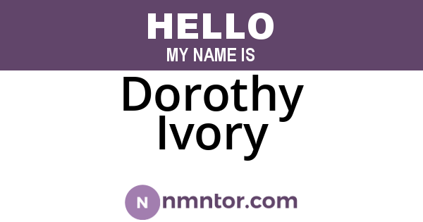 Dorothy Ivory