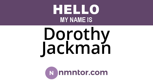 Dorothy Jackman