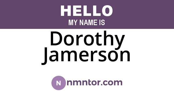 Dorothy Jamerson