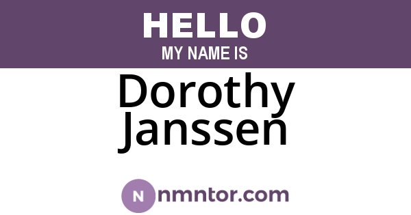 Dorothy Janssen