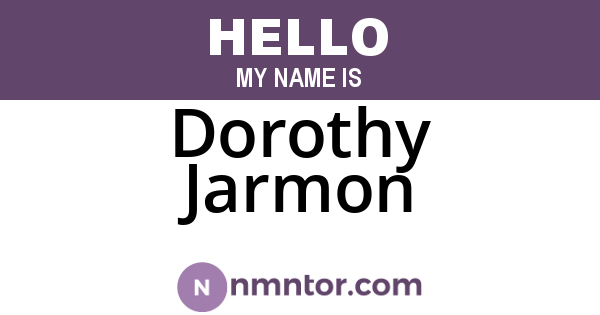 Dorothy Jarmon