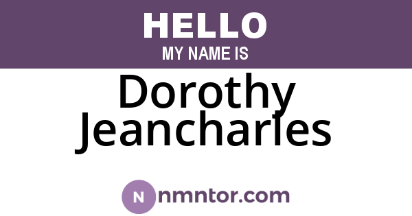 Dorothy Jeancharles