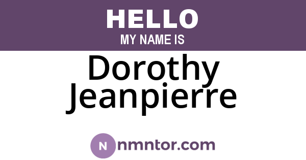 Dorothy Jeanpierre