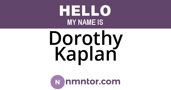 Dorothy Kaplan