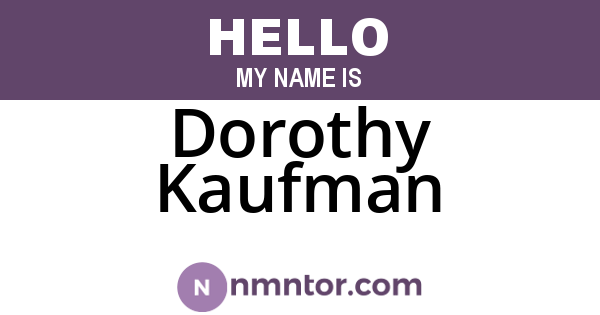 Dorothy Kaufman