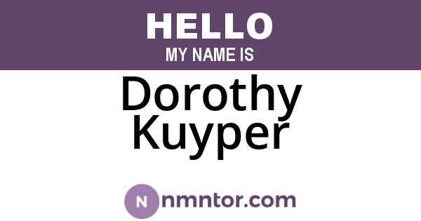 Dorothy Kuyper