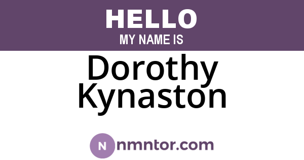 Dorothy Kynaston