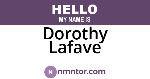 Dorothy Lafave