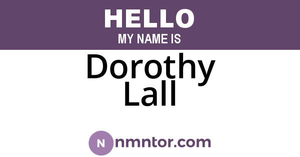 Dorothy Lall