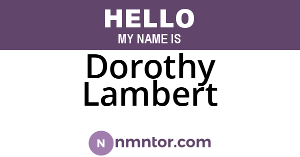 Dorothy Lambert