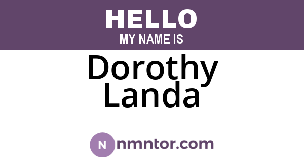 Dorothy Landa