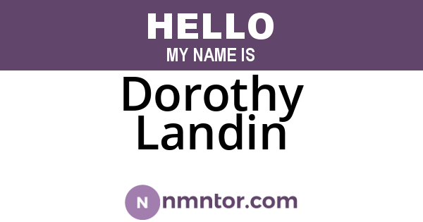 Dorothy Landin
