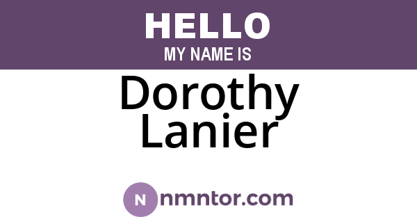 Dorothy Lanier