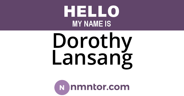 Dorothy Lansang