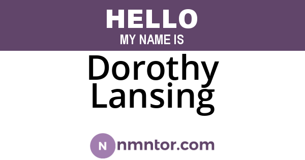 Dorothy Lansing