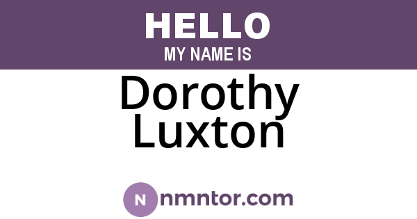 Dorothy Luxton