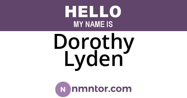 Dorothy Lyden