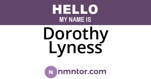 Dorothy Lyness