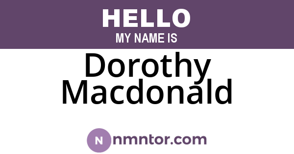 Dorothy Macdonald