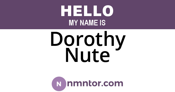Dorothy Nute