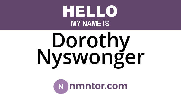Dorothy Nyswonger