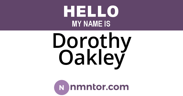 Dorothy Oakley