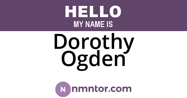 Dorothy Ogden