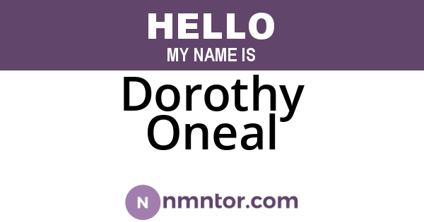 Dorothy Oneal