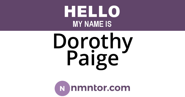 Dorothy Paige